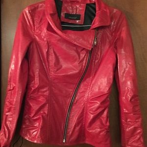 Genuine patent leather jacket
